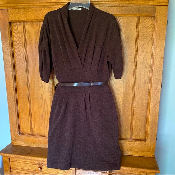 Maurices Dresses & Skirts - Maurices Sweater Dress w/ Belt, v-neck, short sleeve, flattering fit